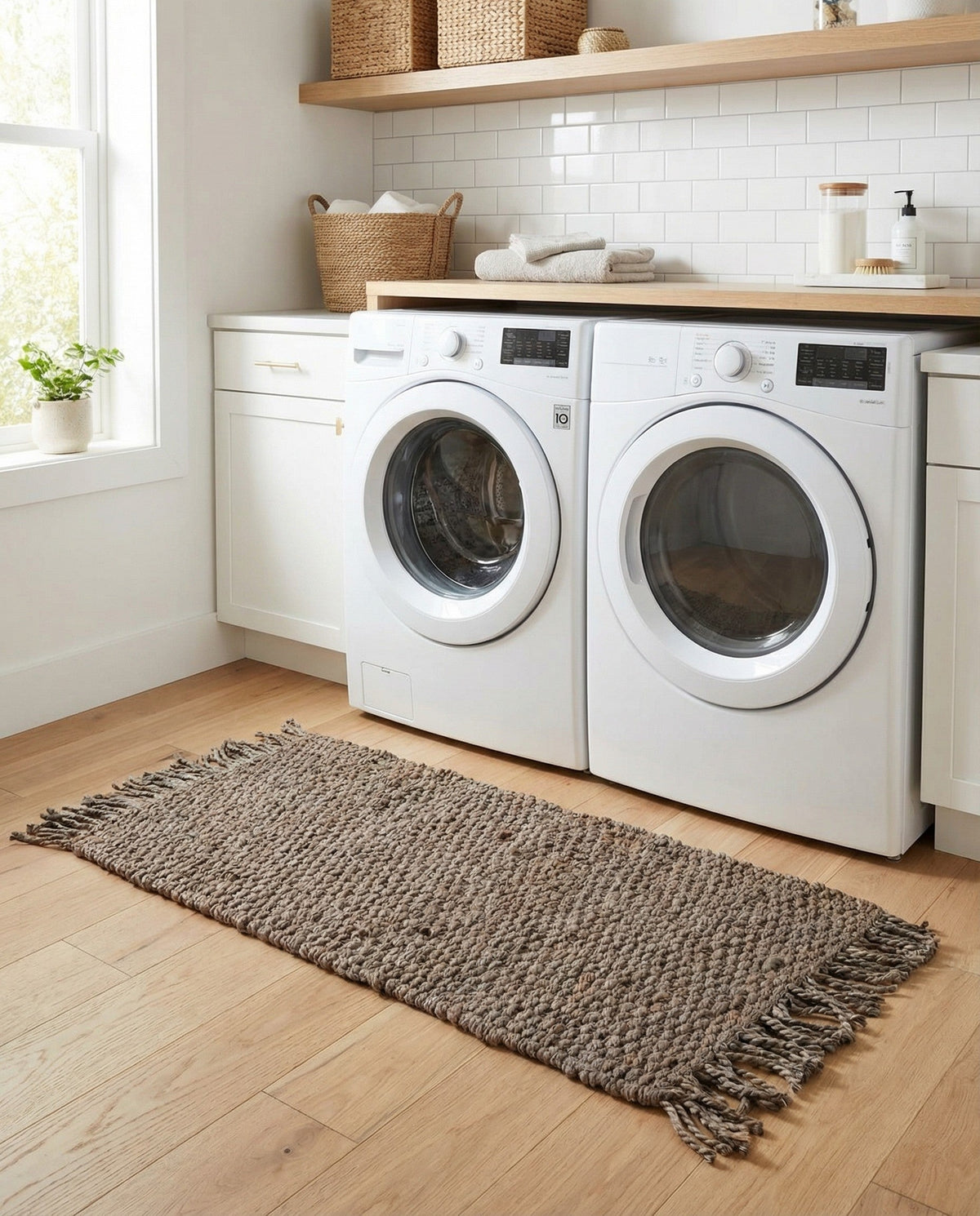 Savannah Jute Collection Area Rug - Seashore Runner Gray  lifestyle 94