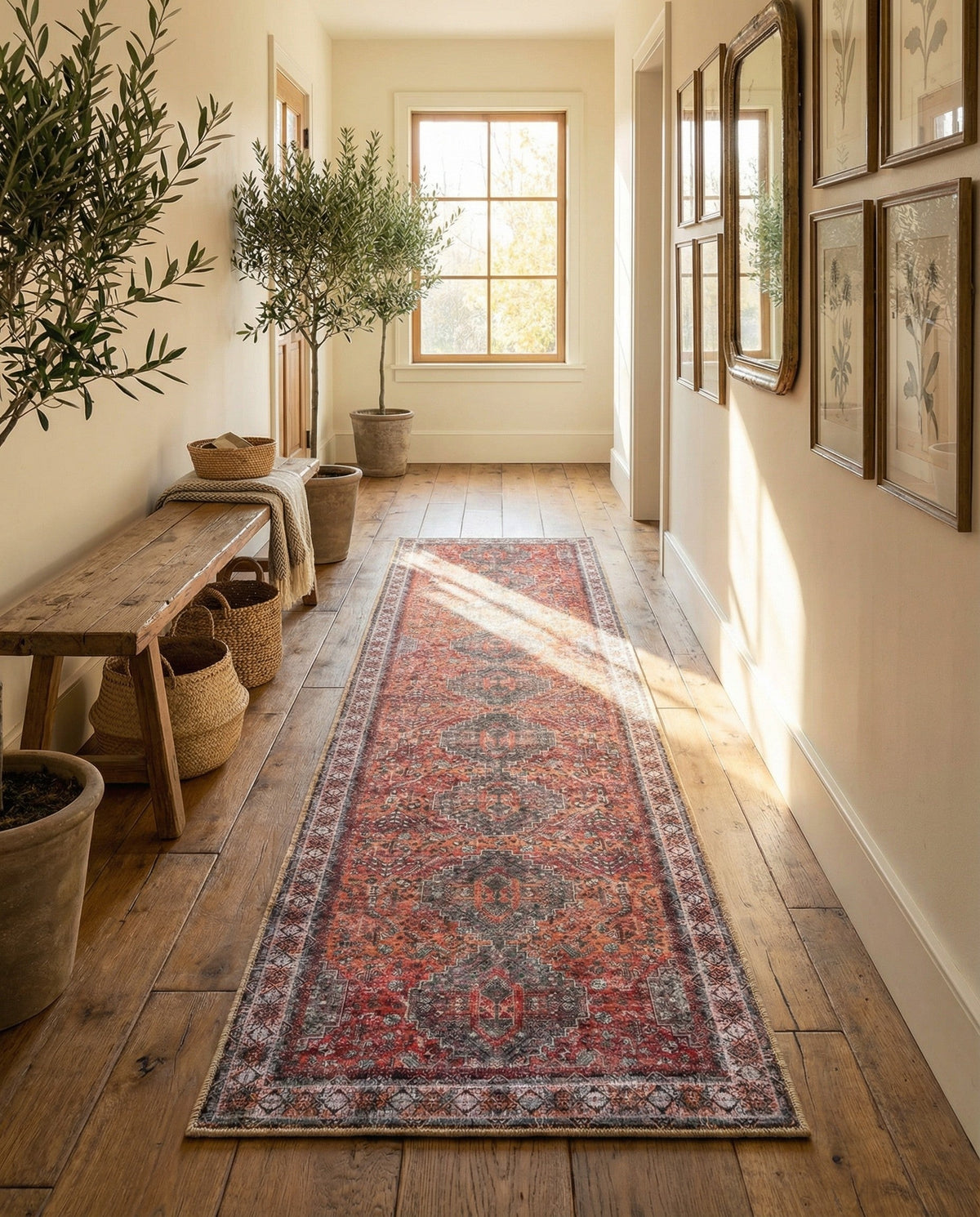 Heritage Elegance Collection Area Rug -  Uffizi Runner Rust Red  lifestyle 65
