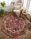 Neptune Elegance Collection Area Rug -  Galatea (Burgundy) Octagon Burgundy  lifestyle 59