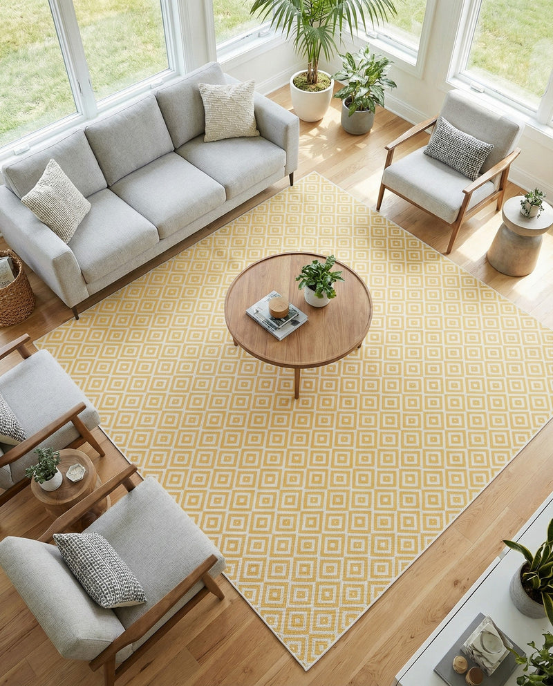 Urban Oasis Rugs Collection Area Rug -  Rooftop (Yellow Ivory) Square Yellow Ivory  lifestyle 37