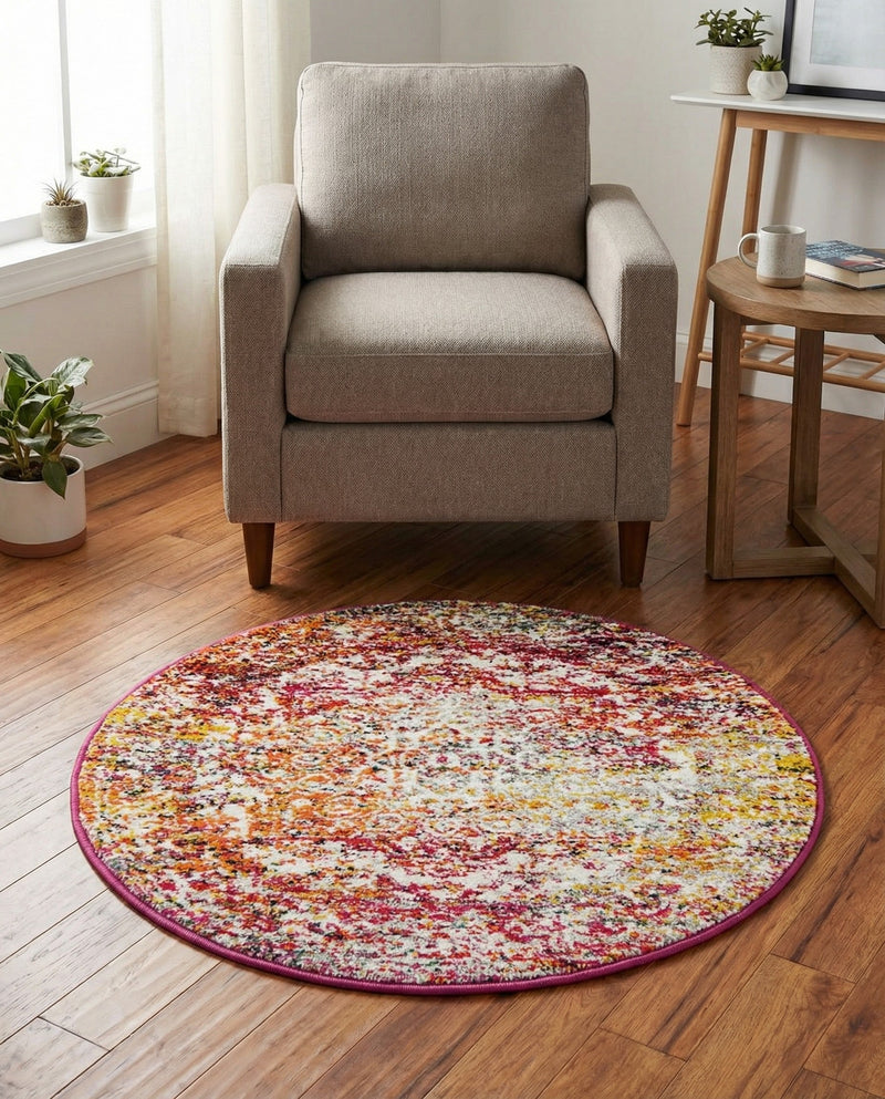 Georgetown Rugs Collection Area Rug - Dupont (Multi) Round Multi  lifestyle 36
