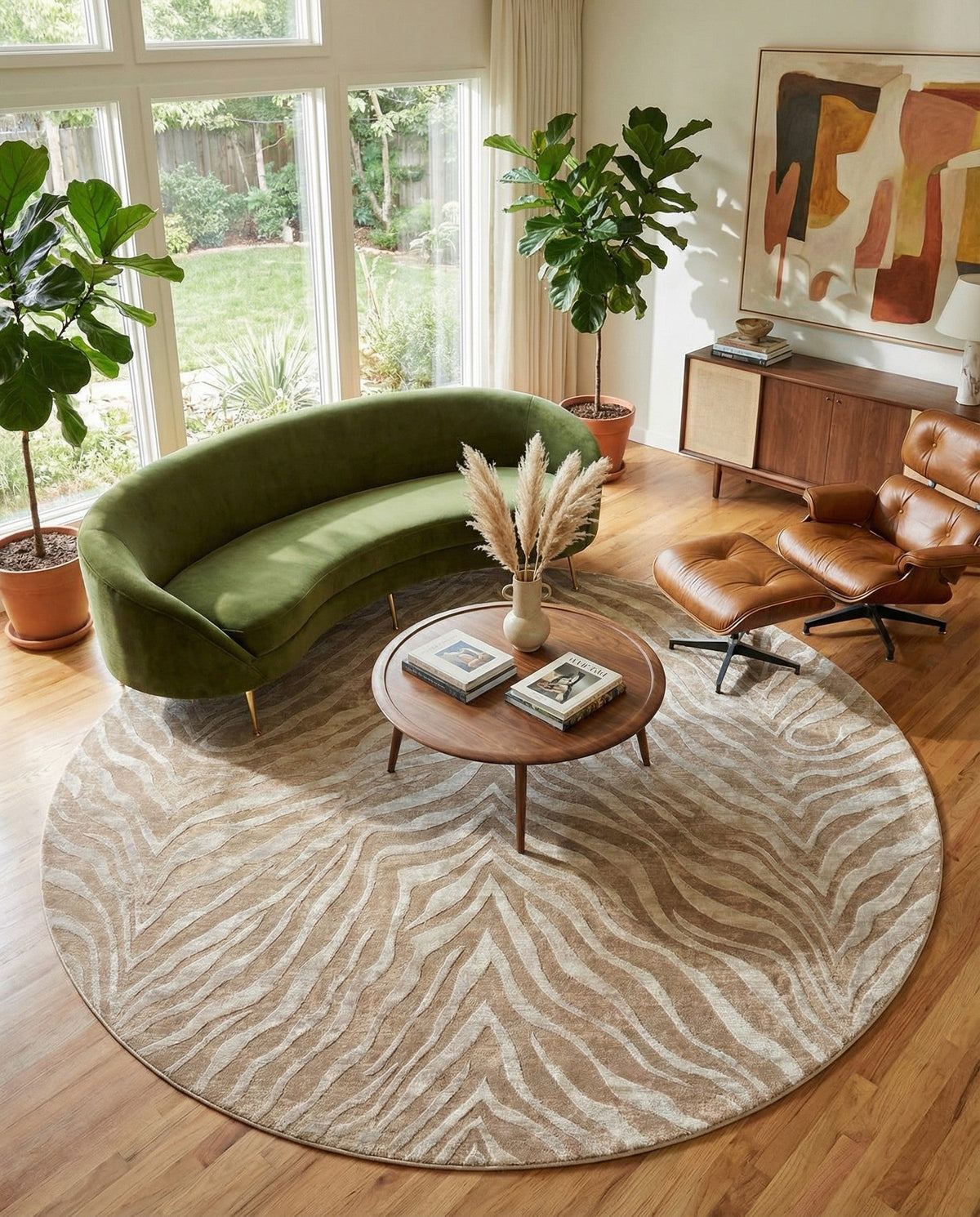 Bloomsbury Elegance Collection Area Rug -  Chelsea Round Ivory Beige  lifestyle 147