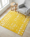 Brighton Stripes Collection Area Rug - Sussex (Yellow) Square Yellow  lifestyle 39
