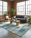 Chromatic Oasis Collection Area Rug -  Serene Rectangle Light Blue  lifestyle 14