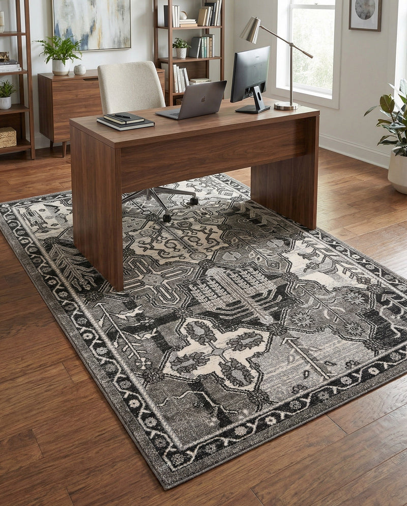Horizon Collection Area Rug - Dawn Rectangle Gray  lifestyle 33