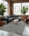 Soho Elegance Collection Area Rug -  Hudson (Black) Rectangle Black  lifestyle 16
