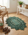 Woven Seaside Jute Collection Area Rug - Coastalhaven (Hunter Green) Oval Hunter Green  lifestyle 20