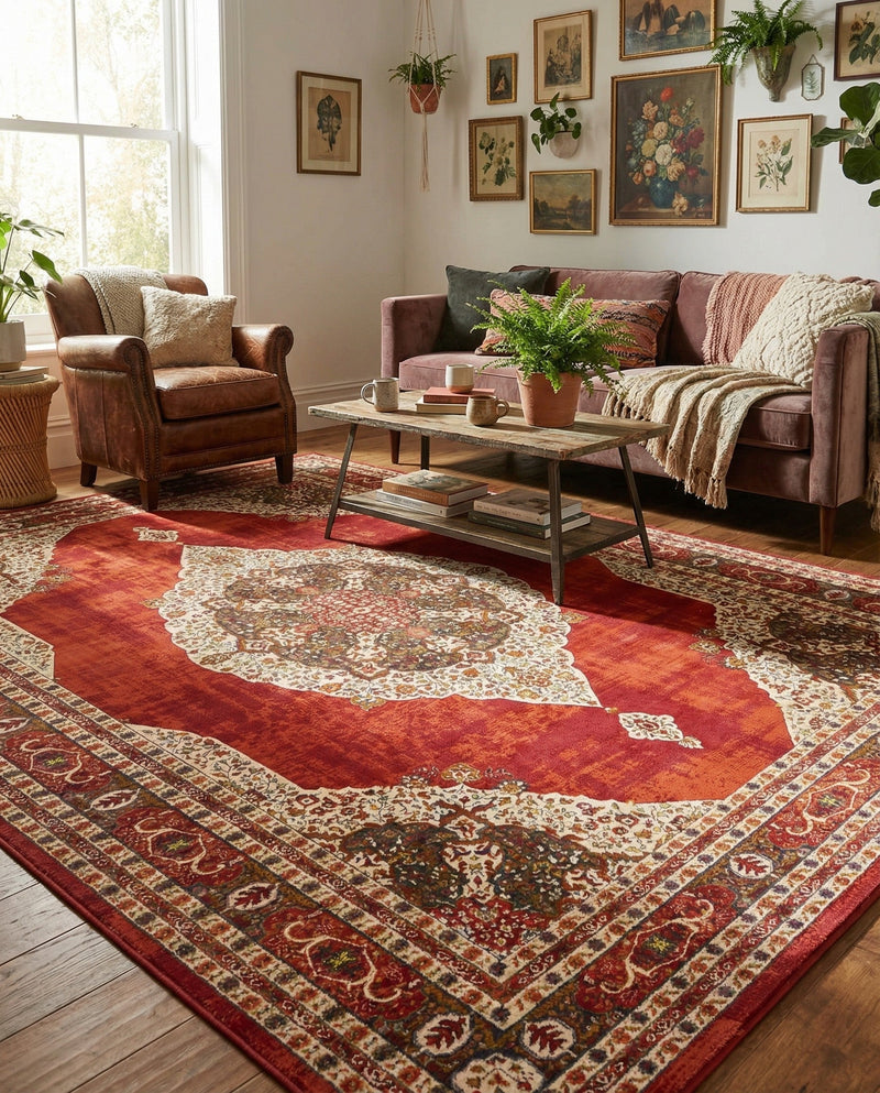 Caribbean Breeze Collection Area Rug -  Windward Rectangle Red  lifestyle 33