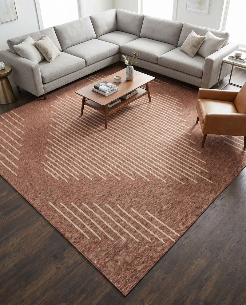 Urban Terrace Collection Area Rug -  Chelsea (Brown) Square Brown  lifestyle 61