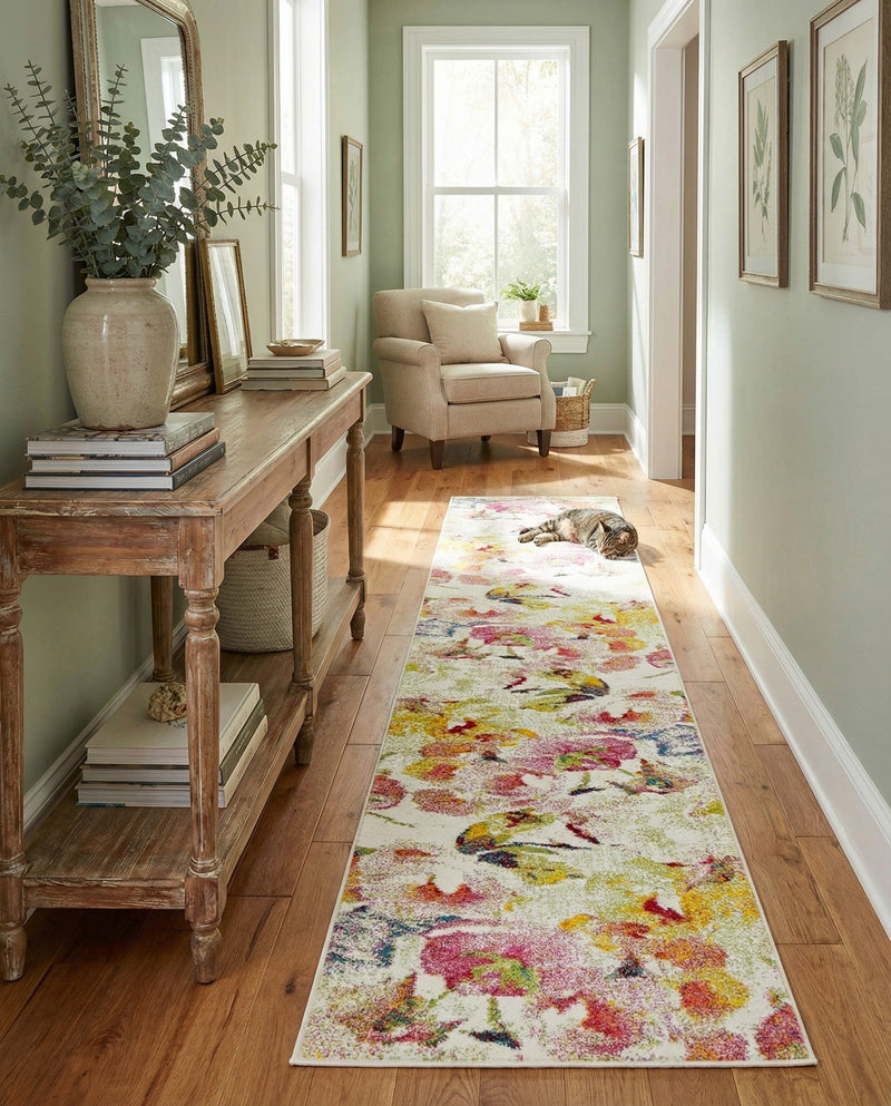 Venetian Elegance Collection Area Rug -  Marghera Runner Ivory  lifestyle 53