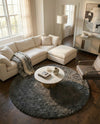 Eternal Plush Oasis Collection Area Rug -  Tranquility (Smoke) Round Smoke  lifestyle 66