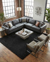 Solid Shag Seaside Collection Area Rug - Azure Cove (Charcoal) Rectangle Charcoal  lifestyle 6