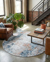 Aegean Elegance Washables Collection Area Rug -  Ithaca Round Multi  lifestyle 25