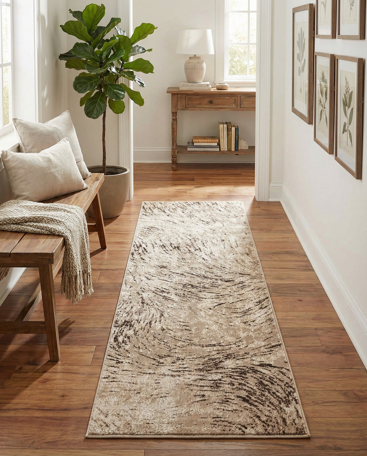Serenity Sands Collection Area Rug -  Quietshore Runner Brown  lifestyle 103