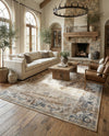 Coastal Manor Collection Area Rug -  Pierpoint Rectangle Blue Cream  lifestyle 29