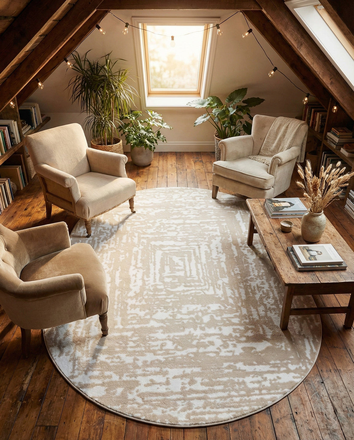 Sanctuary Retreat Collection Area Rug -  Asylum Oval White Bone  lifestyle 139