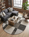 Autumn Meadow Collection Area Rug -  Sycamoreside (Gray) Oval Gray  lifestyle 26