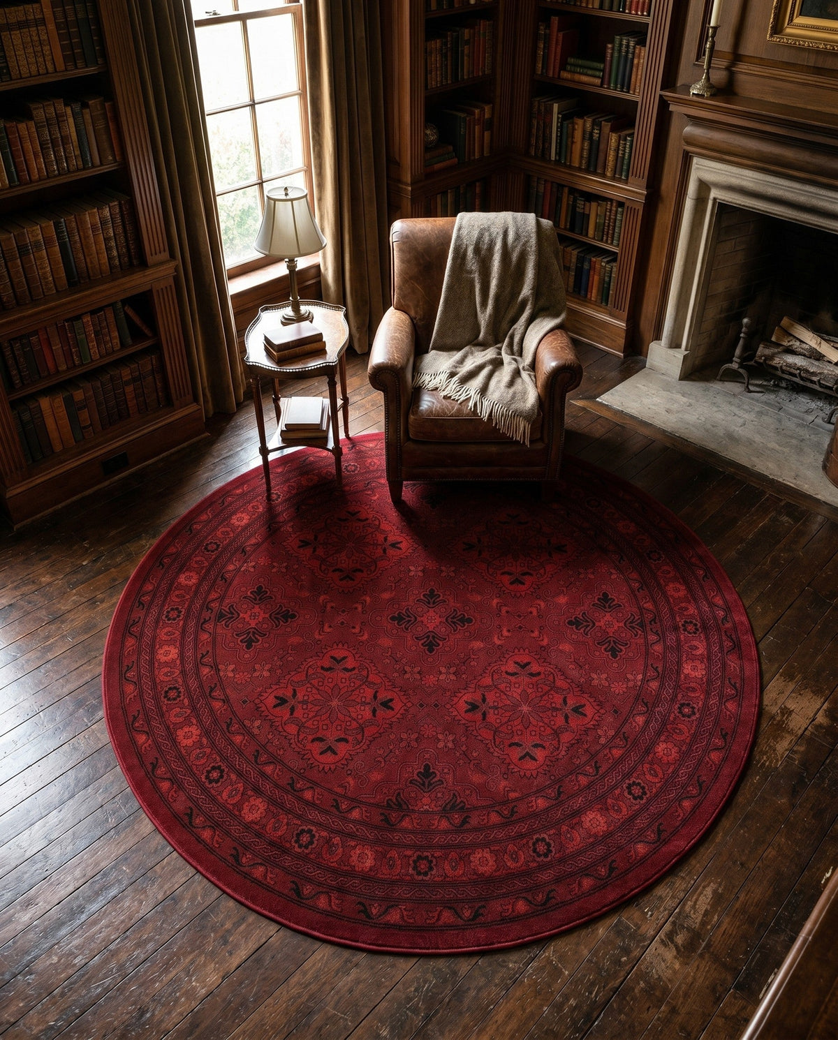 Samarkand Elegance Collection Area Rug -  Samanid Round Red  lifestyle 87