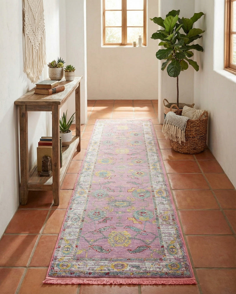 Arcadia Rugs Collection Area Rug - Eden (Pink) Runner Pink  lifestyle 49