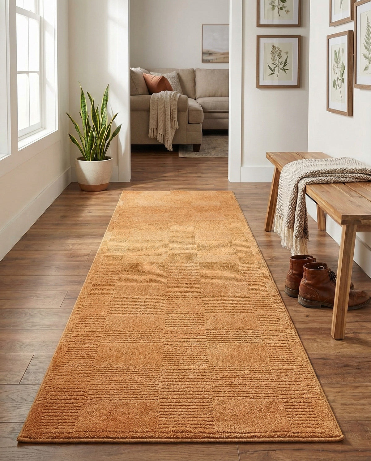 Haven Tapestry Collection Area Rug -  SereneCove Runner Goldenrod Glow  lifestyle 104