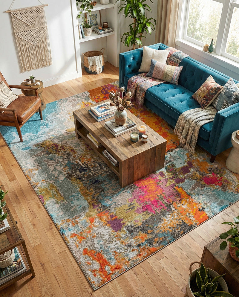 Colorburst Oasis Collection Area Rug -  Spectrum Rectangle Multi  lifestyle 16
