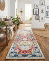 Parisian Elegance Collection Area Rug - Versailles (Pink Gray) Runner Pink Gray  lifestyle 40