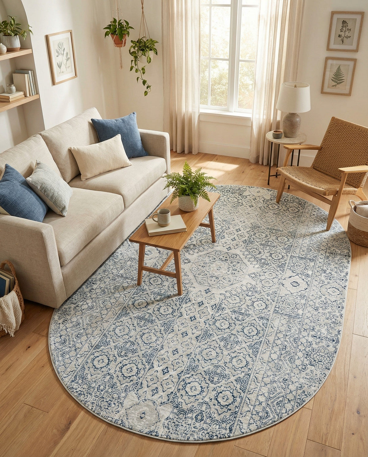 Coastal Haven Collection Area Rug -  Shoreline Oval Gray  lifestyle 76