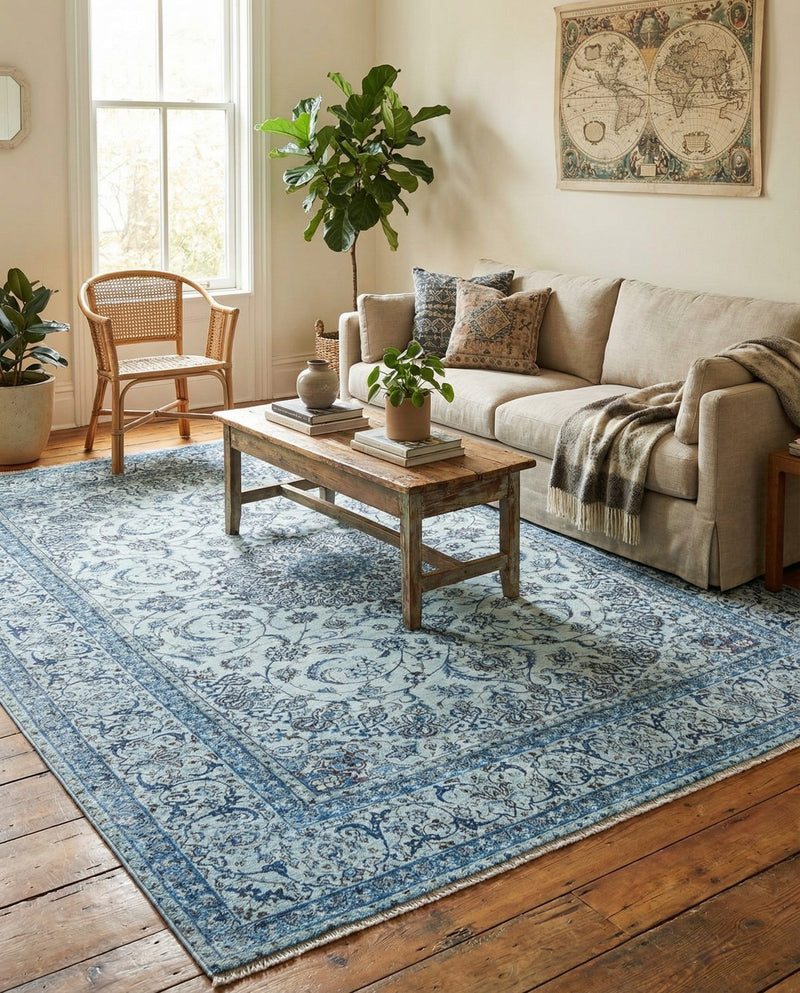 Bazaar Chic Collection Area Rug -  El Jadida Rectangle Blue  lifestyle 18