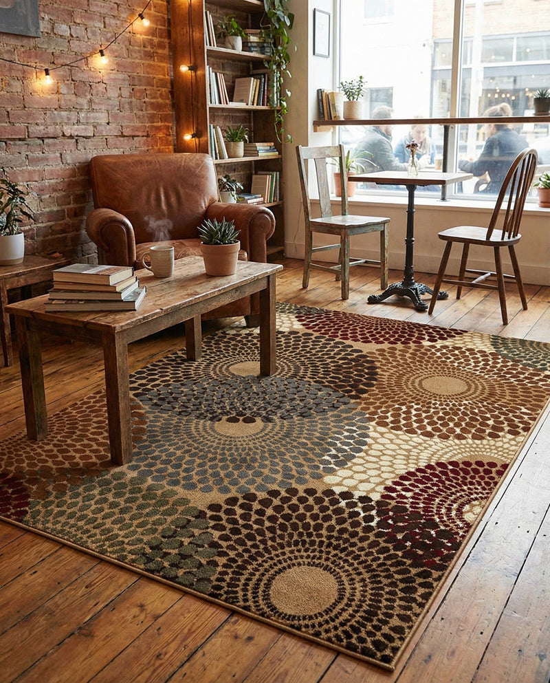 Bistro Lounge Collection Area Rug -  Cappuccino Rectangle Beige  lifestyle 29