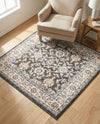Savannah Elegance Collection Area Rug - Augusta (Fume Gray) Square Fume Gray  lifestyle 33