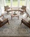 Seville Stripes Collection Area Rug -  Cordoba (Gray) Square Gray  lifestyle 64