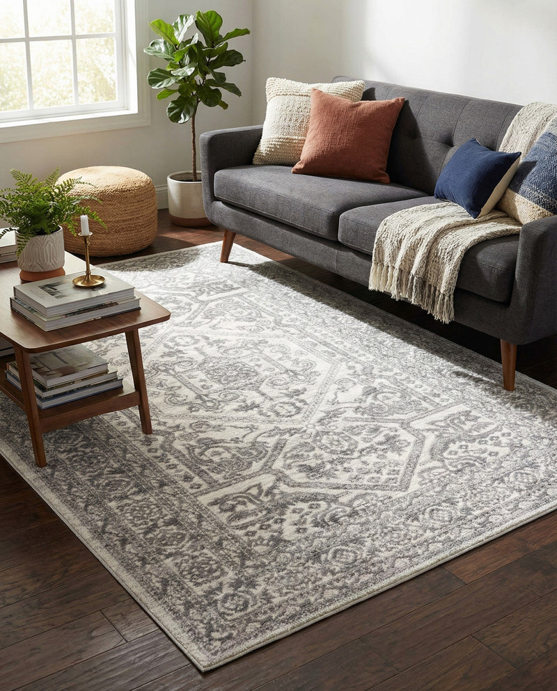 Charleston Elegance Collection Area Rug - Harborview Rectangle White  lifestyle 41