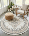 Beverly Grove Collection Area Rug -  Fairfax (Ivory) Round Ivory  lifestyle 57