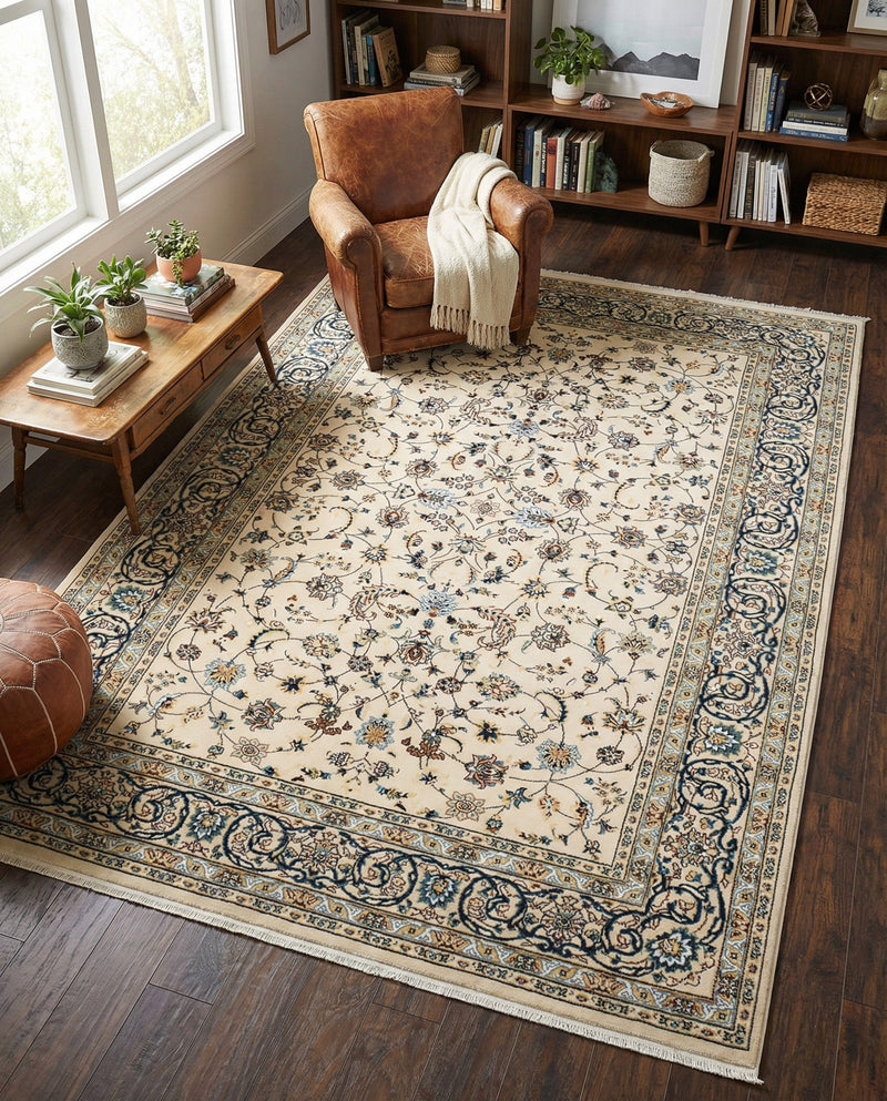 Persian Elegance Collection Area Rug -  Ardabil Rectangle Ivory  lifestyle 16