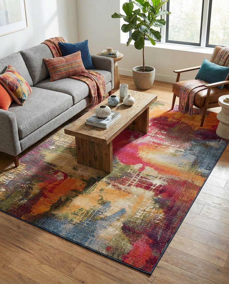 Urban Terrace Collection Area Rug -  Atrium Rectangle Multi  lifestyle 61