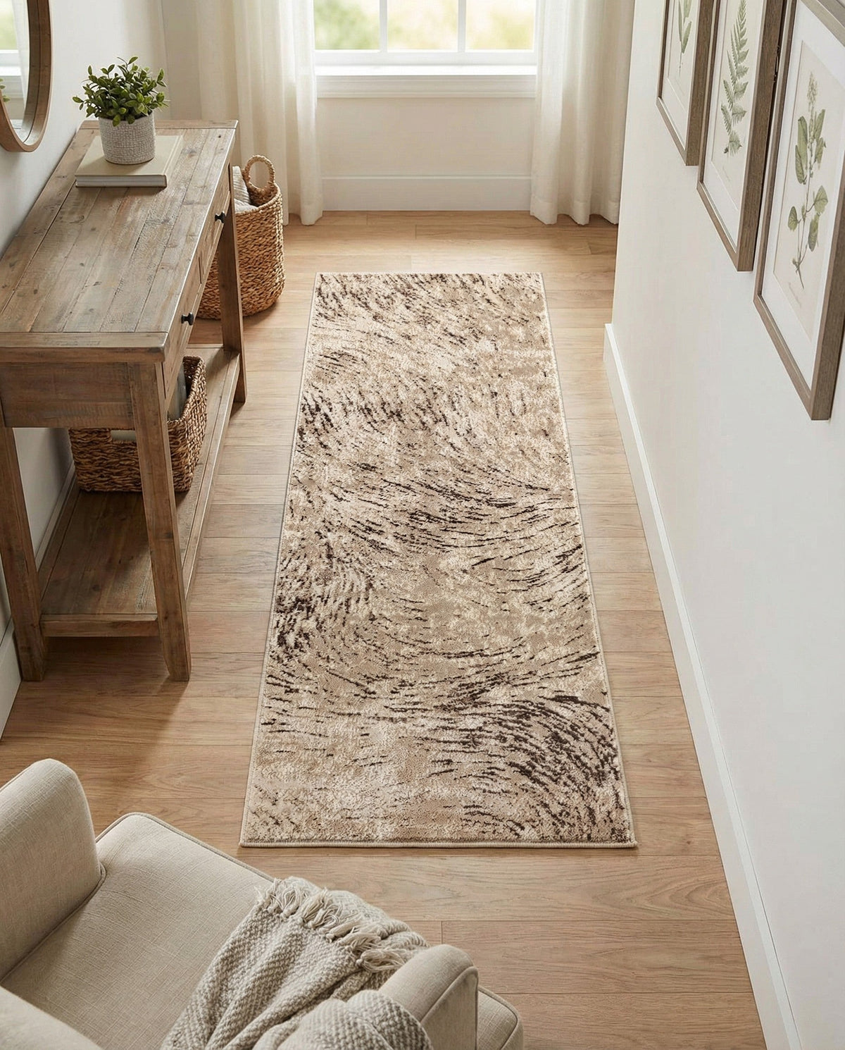 Serenity Sands Collection Area Rug -  Quietshore Runner Brown  lifestyle 104