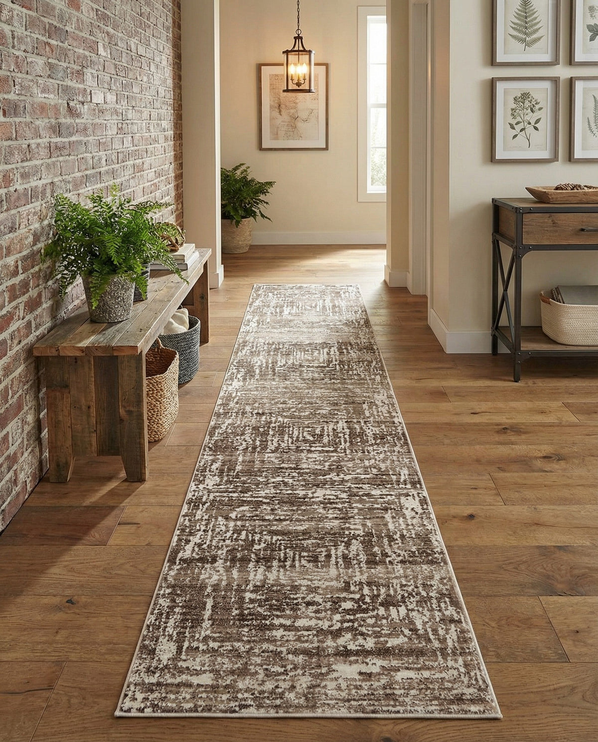 Sanctuary Retreat Collection Area Rug -  Asylum Runner Chocolate Brown  lifestyle 97
