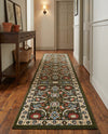 Tabriz Tapestry Collection Area Rug - Sahand (Green) Runner Green  lifestyle 57