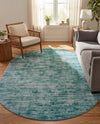 Sahara Essence Collection Area Rug - Oasis (Teal) Oval Teal  lifestyle 77