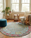 Caribbean Breeze Collection Area Rug -  Juniper Round Blue  lifestyle 54