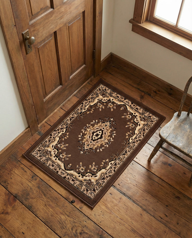 Tabriz Tapestry Collection Area Rug - Azerbaijan (Brown) Rectangle Brown  lifestyle 22
