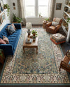 Persian Elegance Collection Area Rug -  Kerman (Blue) Rectangle Blue  lifestyle 7