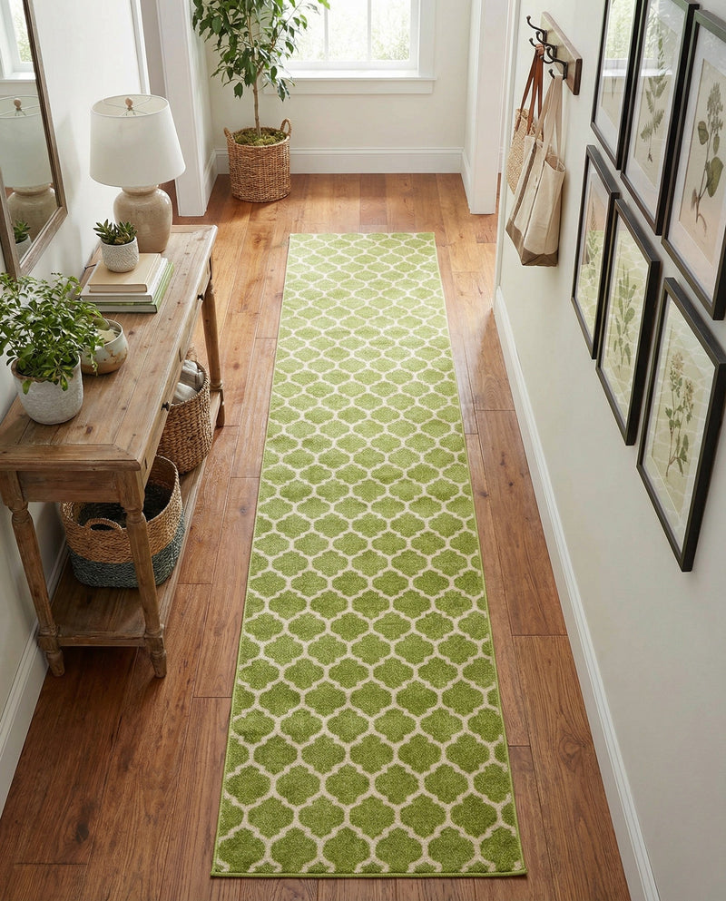 Lattice Gardens Collection Area Rug -  Bloomfield (Light Green) Runner Light Green  lifestyle 41