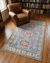 Heritage Elegance Collection Area Rug -  Neuschwanstein Rectangle Light Blue  lifestyle 12