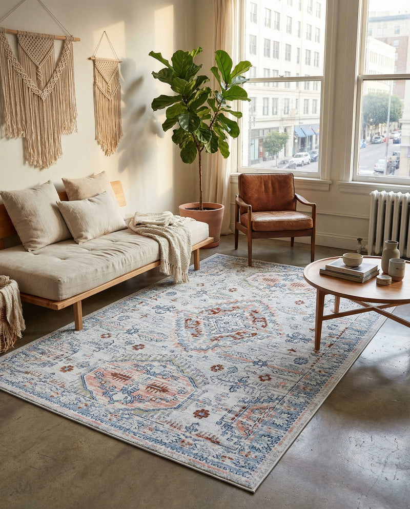 Aegean Elegance Washables Collection Area Rug -  Patmos Rectangle Ivory  lifestyle 5