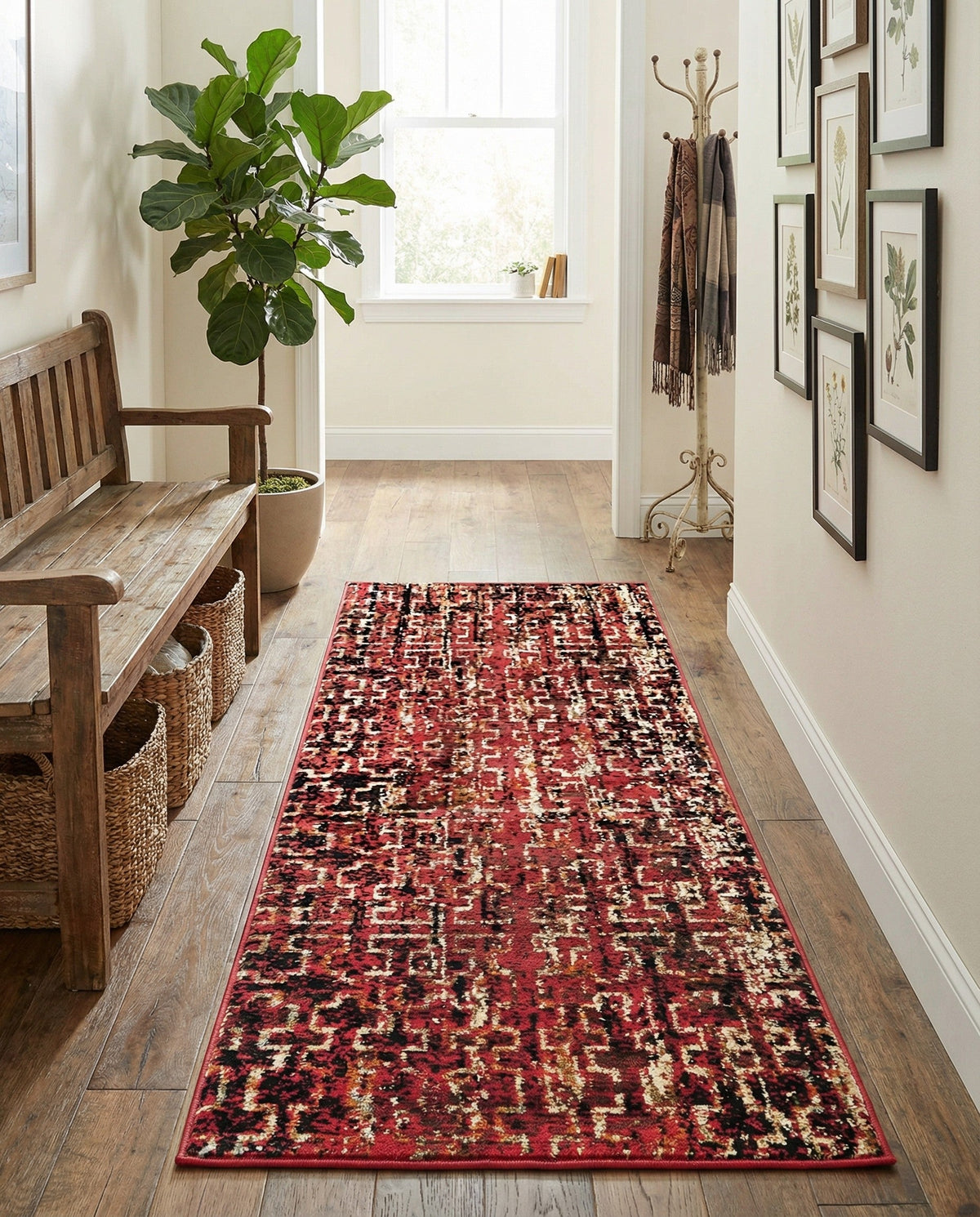Neptune Elegance Collection Area Rug -  Proteus Runner Burgundy  lifestyle 110