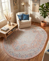 Savannah Series Collection Area Rug - Charleston (Powder Pink) Oval Powder Pink  lifestyle 27