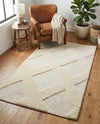 Trellis Wool Collection Area Rug - Vineyard Rectangle Ivory  lifestyle 14