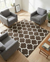 Lattice Gardens Collection Area Rug -  Bloomfield (Chocolate Brown) Square Chocolate Brown  lifestyle 76