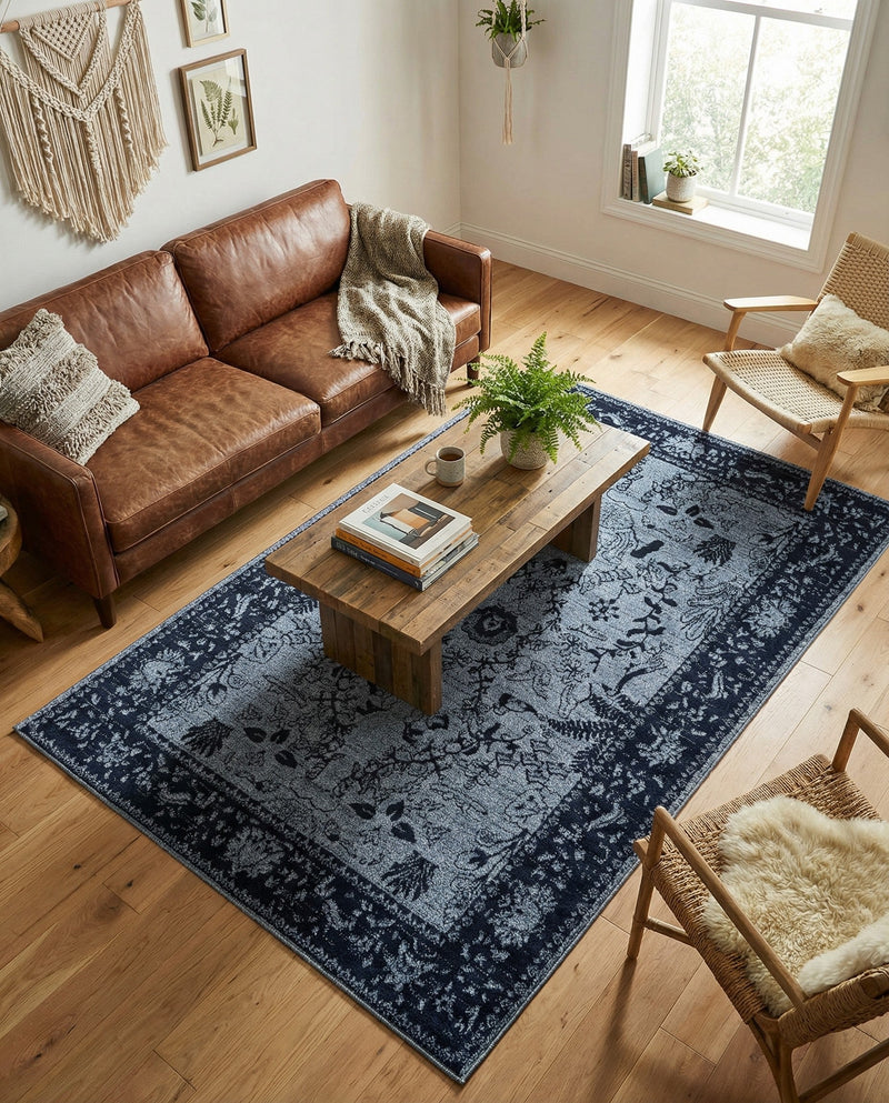 Horizon Collection Area Rug -  Apex (Blue) Rectangle Blue  lifestyle 8